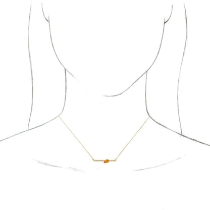 14K Yellow Citrine & 1/10 CTW Diamond 18 Necklace