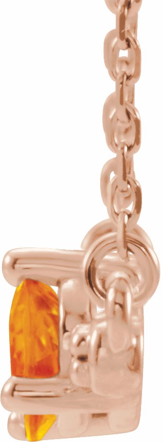 14K Rose Citrine & 1/10 CTW Diamond 18 Necklace
