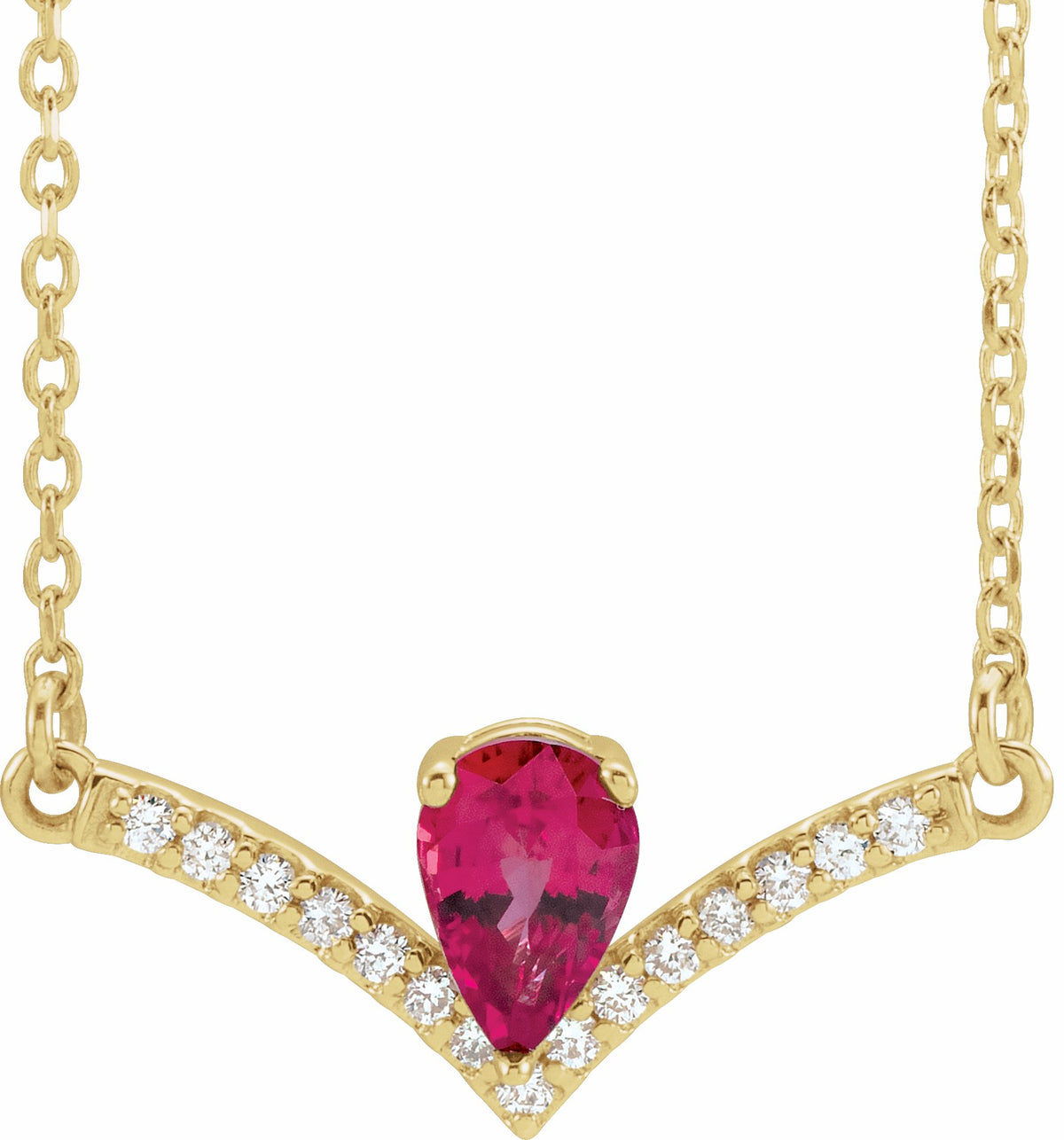 14K Yellow Ruby & .06 CTW Diamond 16 Necklace