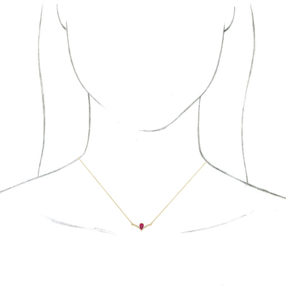 14K Yellow Ruby & .06 CTW Diamond 16 Necklace