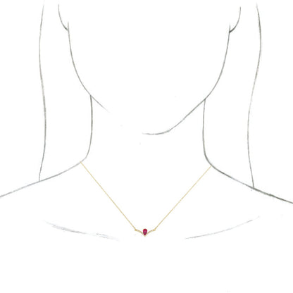 14K Yellow Ruby & .06 CTW Diamond 16 Necklace