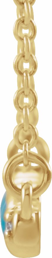 14K Yellow Turquoise & 1/8 CTW Diamond Bar 18 Necklace