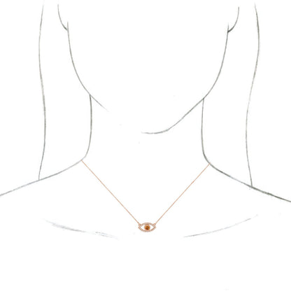 14K Rose Citrine & White Sapphire Evil Eye 18 Necklace
