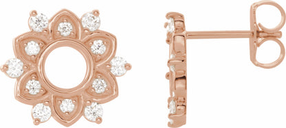 14K Rose 1/3 CTW Diamond Earrings