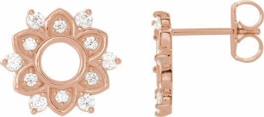 14K Rose 1/3 CTW Diamond Earrings