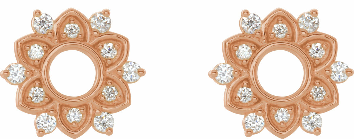 14K Rose 1/3 CTW Diamond Earrings