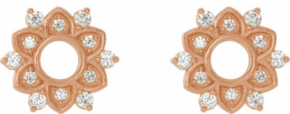 14K Rose 1/3 CTW Diamond Earrings