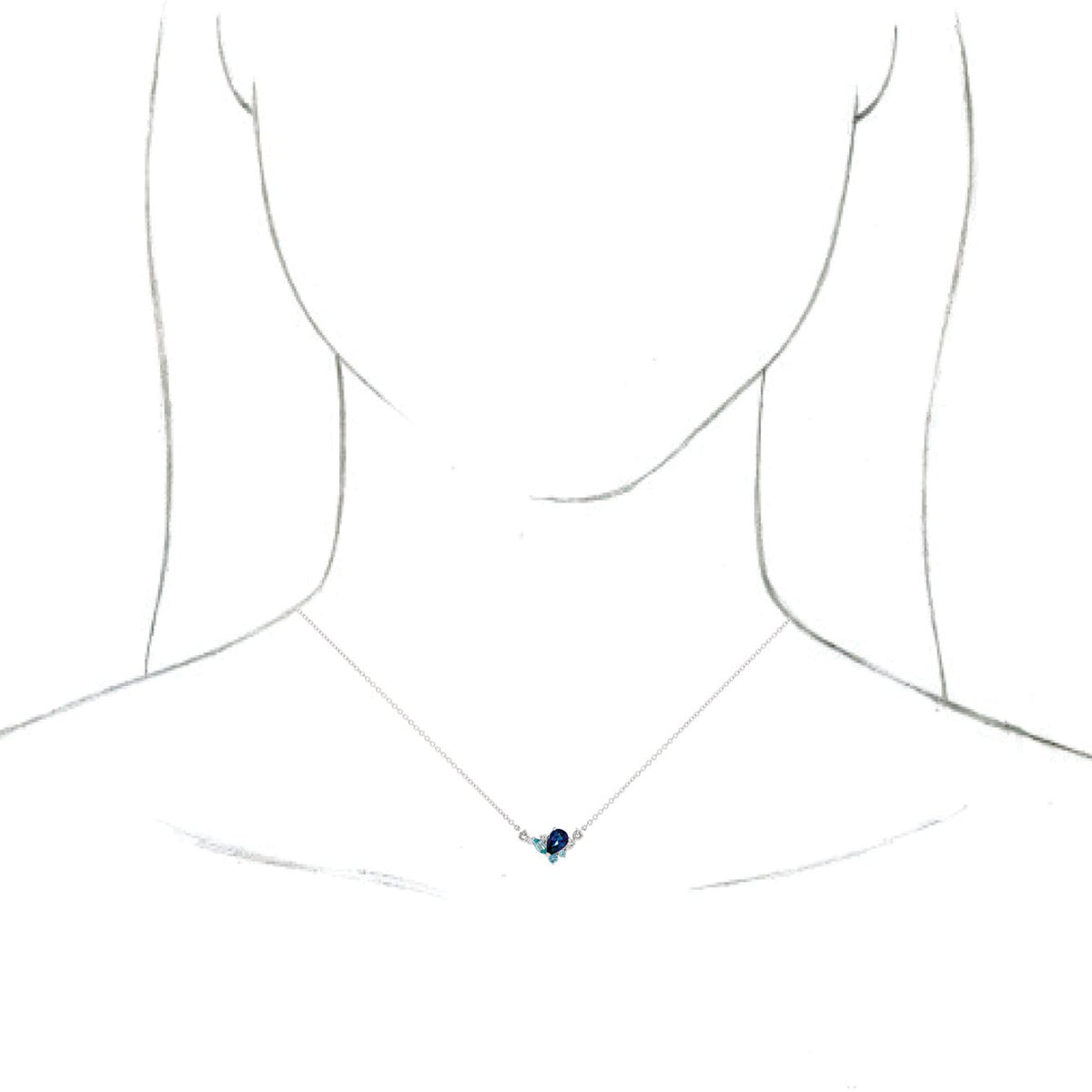 14K White Multi-Gemstone & .06 CTW Diamond 18 Necklace