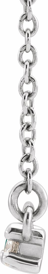 14K White Emerald & 1/5 CTW Diamond 18 Necklace