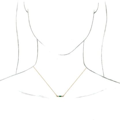 14K Yellow Emerald & 1/5 CTW Diamond 18 Necklace