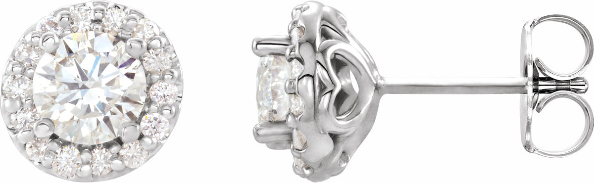 14K White 7/8 CTW Diamond Earrings