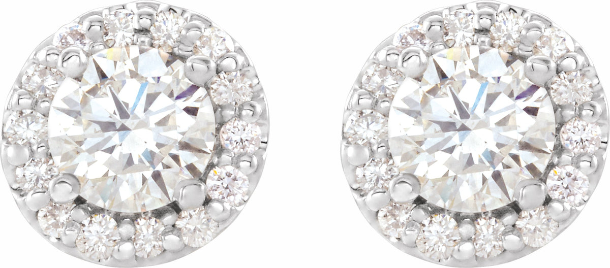 14K White 7/8 CTW Diamond Earrings