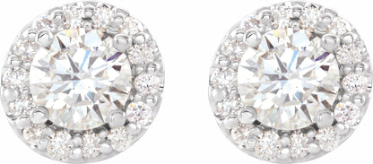 14K White 7/8 CTW Diamond Earrings