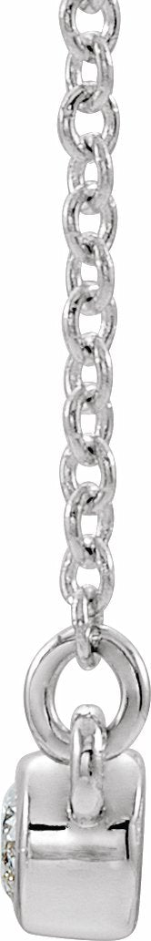 14K White 1/6 CTW Diamond Bezel-Set Bar 16 Necklace