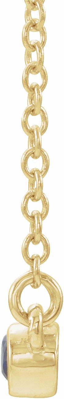 14K Yellow Blue Sapphire Bezel-Set Bar 18 Necklace