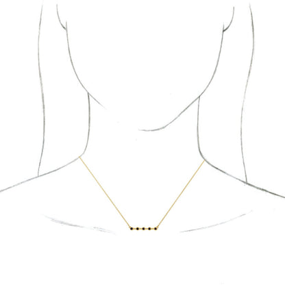 14K Yellow Blue Sapphire Bezel-Set Bar 18 Necklace