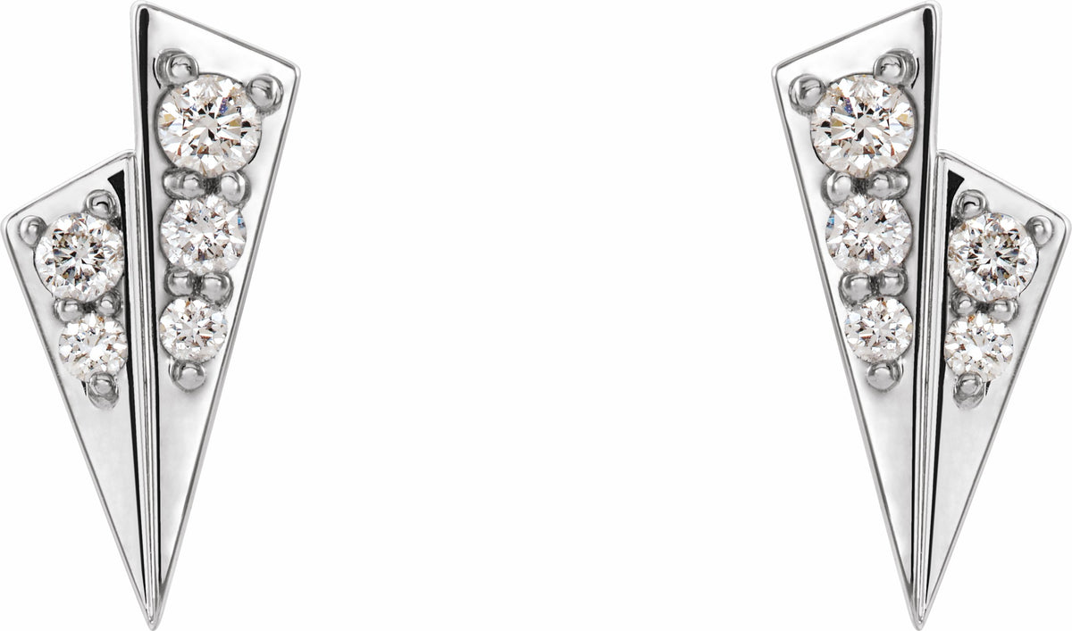 14K White 1/6 CTW Diamond Geometric Earrings