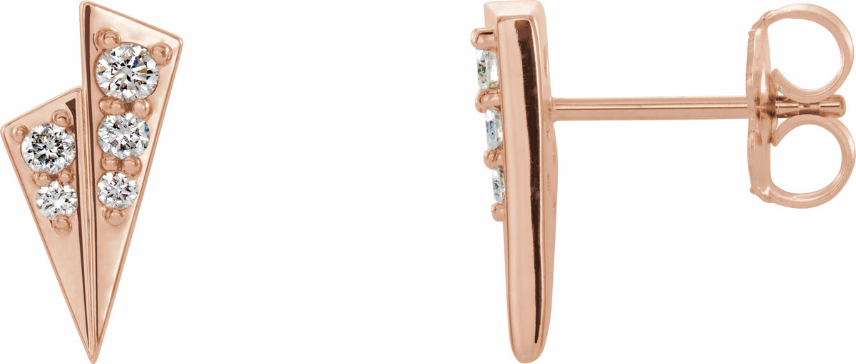 14K Rose 1/6 CTW Diamond Geometric Earrings