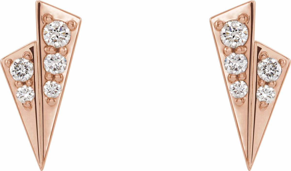 14K Rose 1/6 CTW Diamond Geometric Earrings