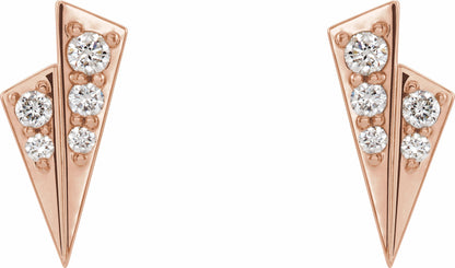 14K Rose 1/6 CTW Diamond Geometric Earrings