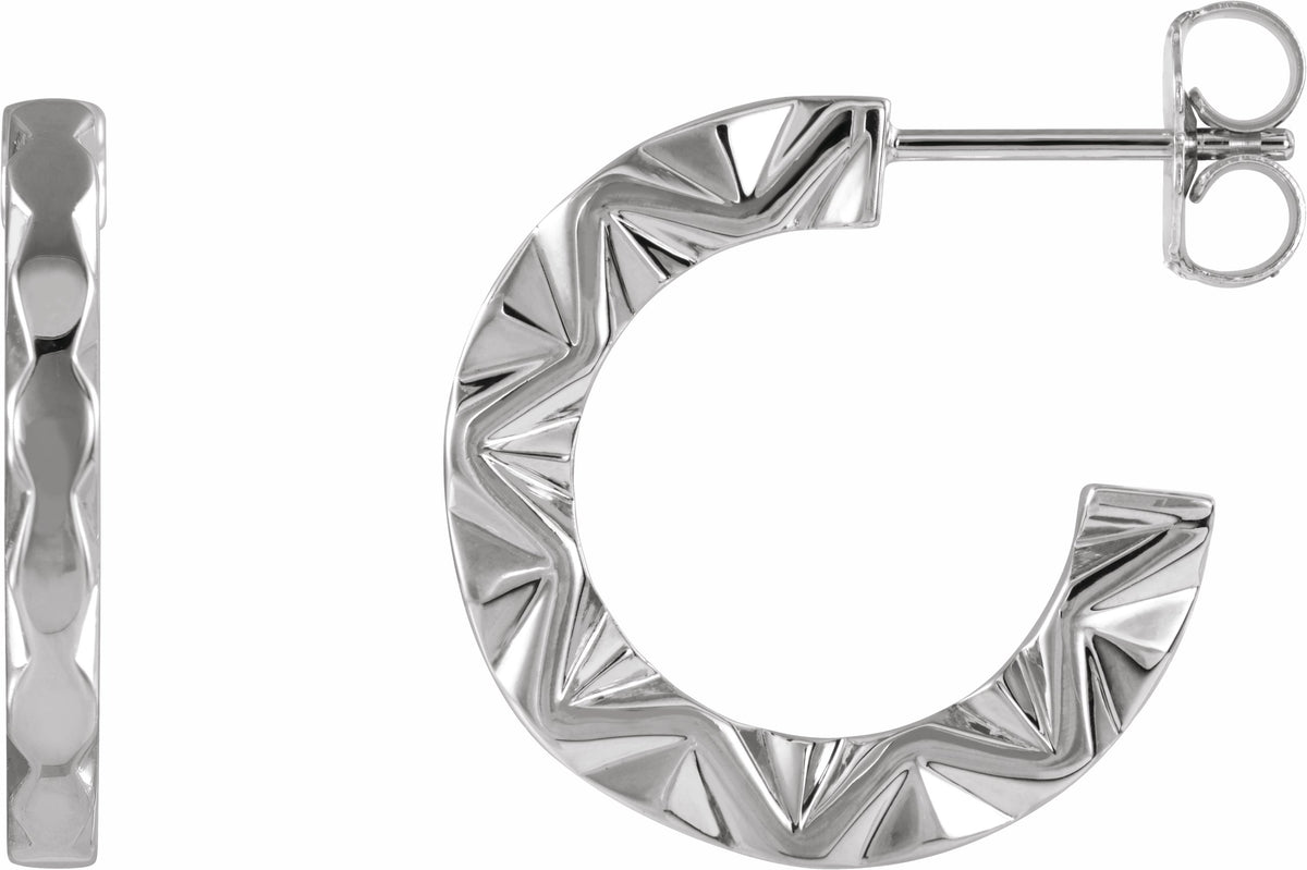 Platinum Geometric Hoop Earrings