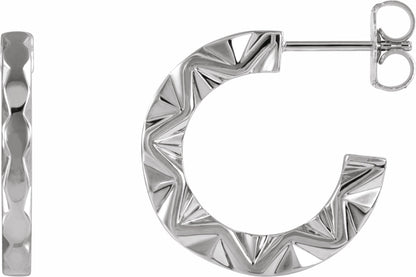 Platinum Geometric Hoop Earrings