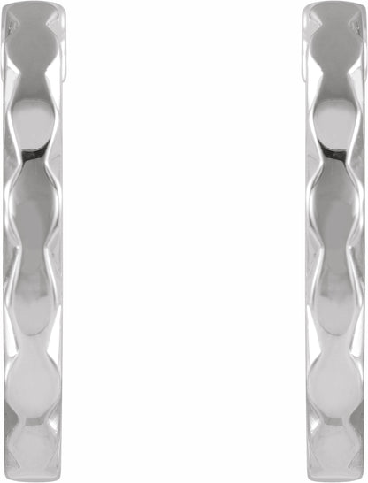 Platinum Geometric Hoop Earrings