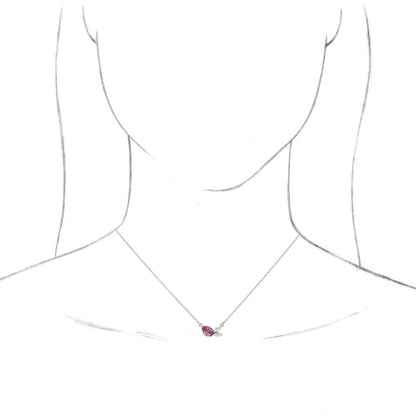 14K White Pink Sapphire & 1/6 CTW Diamond 16 Necklace