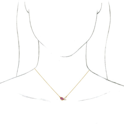 14K Yellow Pink Sapphire & 1/6 CTW Diamond 18 Necklace