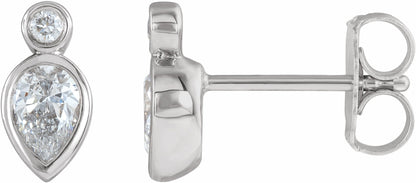 14K White 1/3 CTW Diamond Bezel-Set Earrings