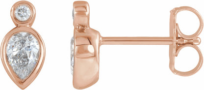 14K Rose 1/3 CTW Diamond Bezel-Set Earrings