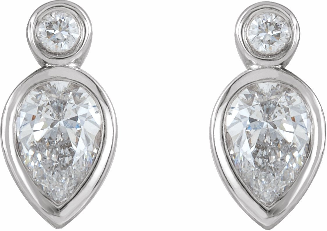 Platinum 1/3 CTW Diamond Bezel-Set Earrings
