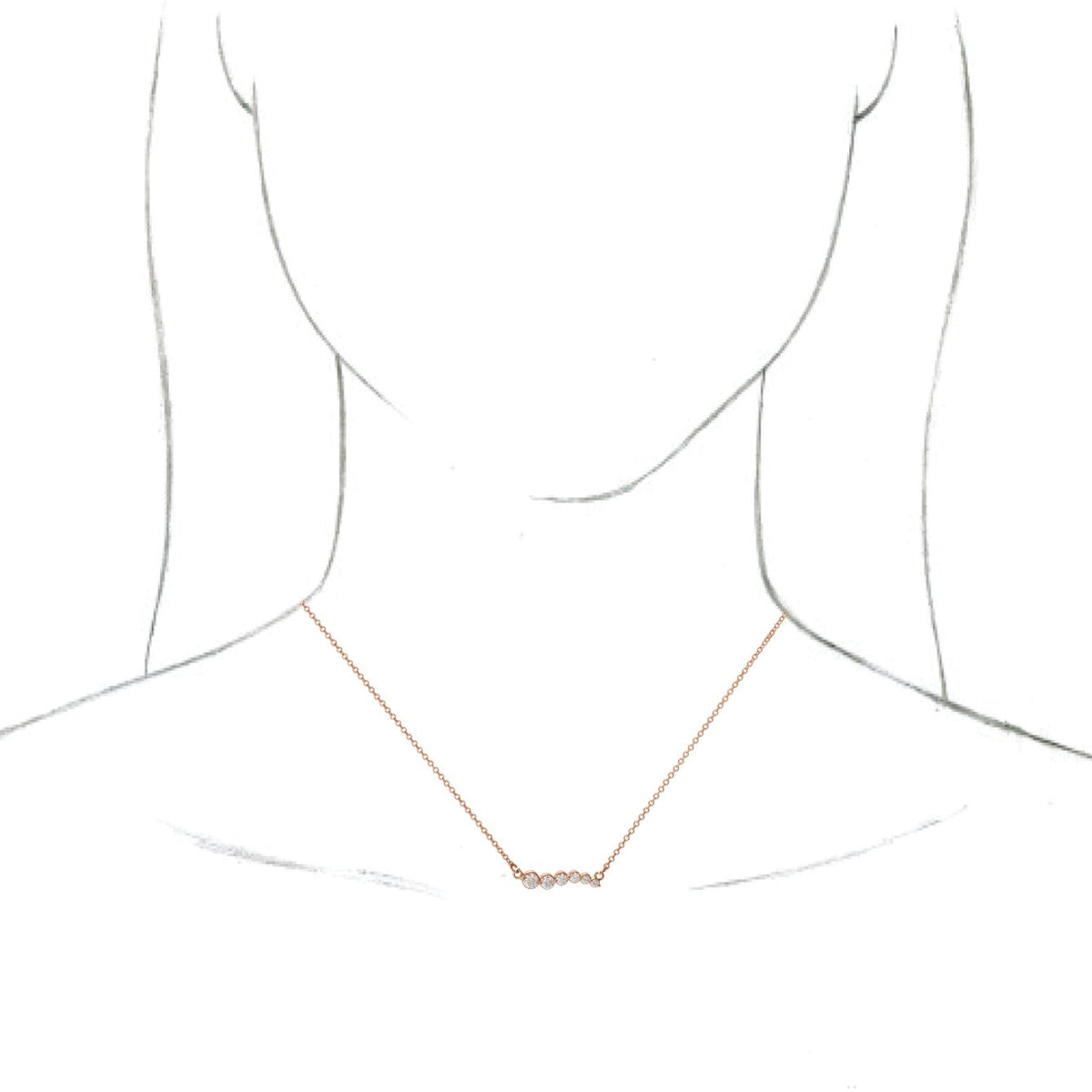 14K Rose 1/4 CTW Diamond Graduated 16 Necklace