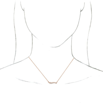 14K Rose 1/4 CTW Diamond Graduated 16 Necklace