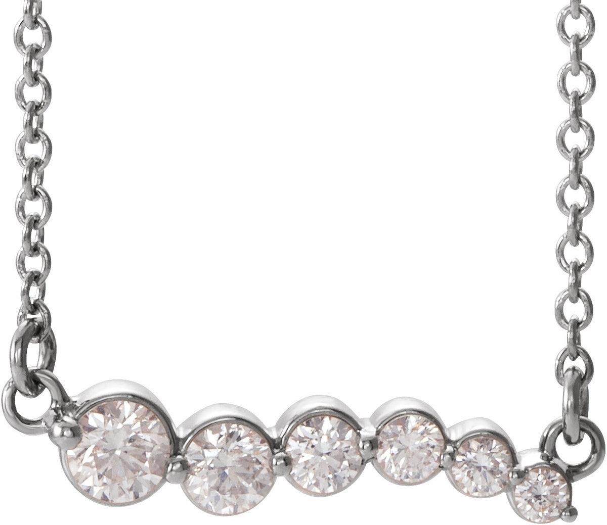 14K White 1/4 CTW Diamond Graduated 18 Necklace