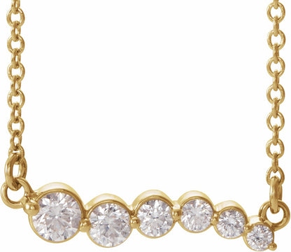 14K Yellow 1/4 CTW Diamond Graduated 18 Necklace