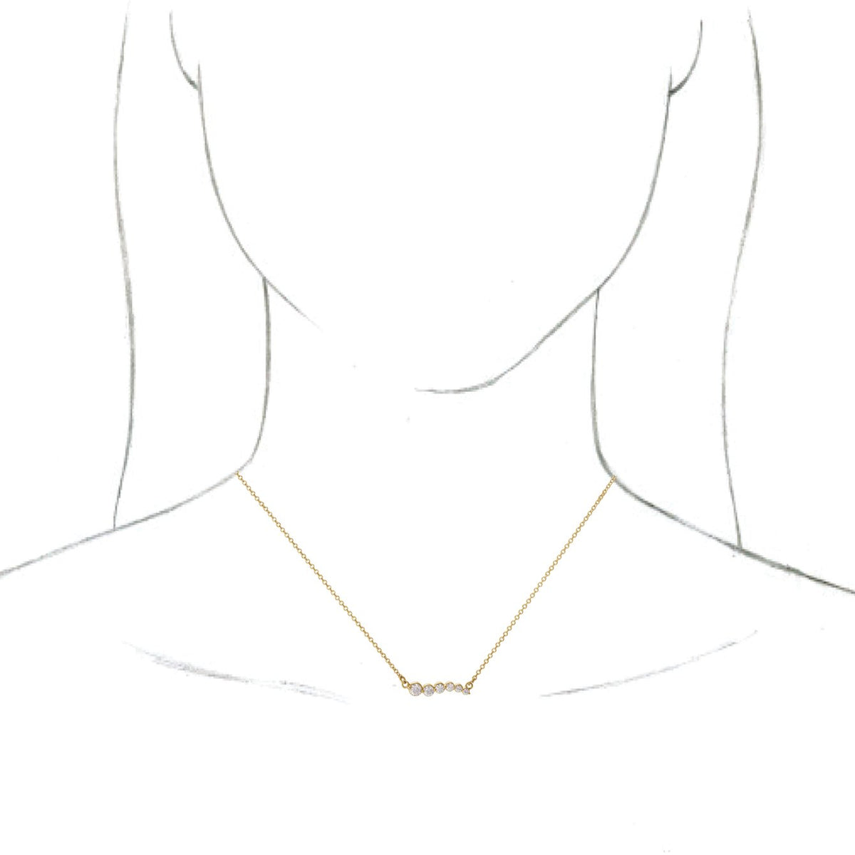 14K Yellow 1/4 CTW Diamond Graduated 18 Necklace