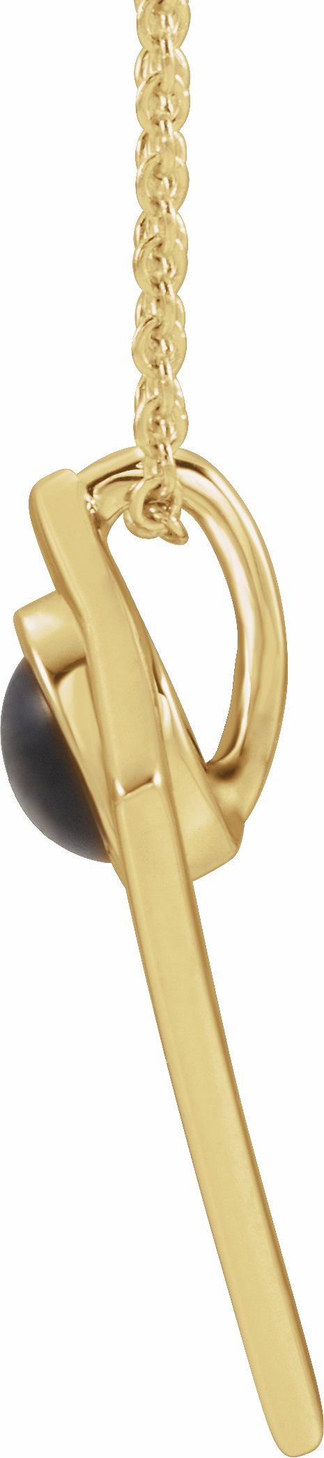 14K Yellow Onyx Cabochon Pyramid 16-18 Necklace