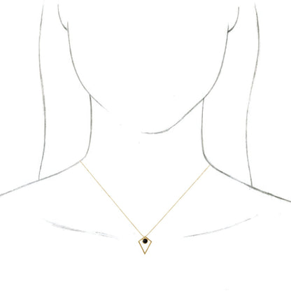 14K Yellow Onyx Cabochon Pyramid 16-18 Necklace