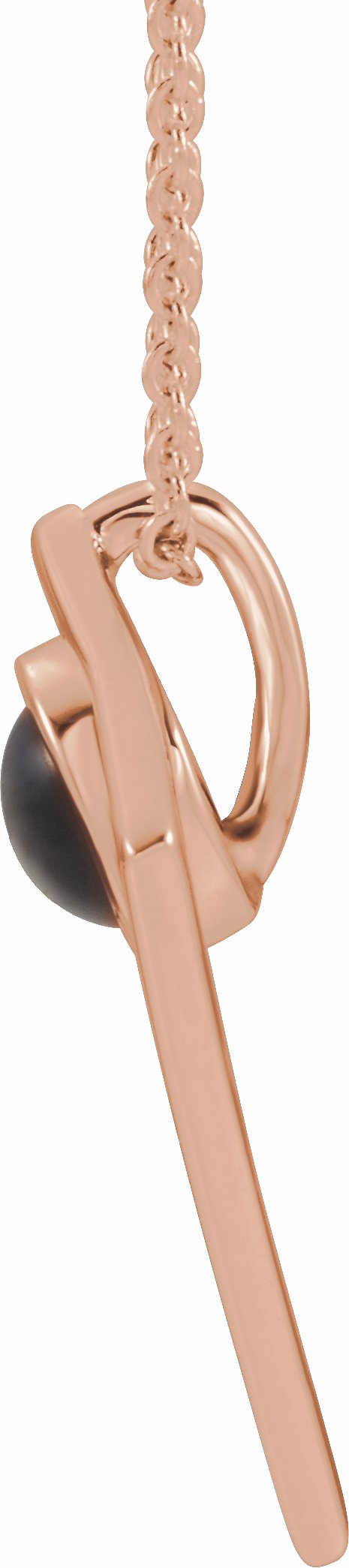 14K Rose Onyx Cabochon Pyramid 16-18 Necklace