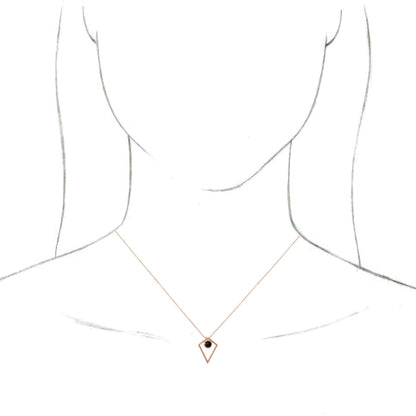 14K Rose Onyx Cabochon Pyramid 16-18 Necklace