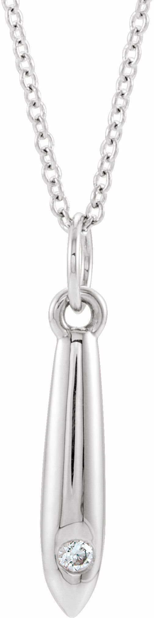 14K White .03 CTW Diamond Geometric 16-18 Necklace
