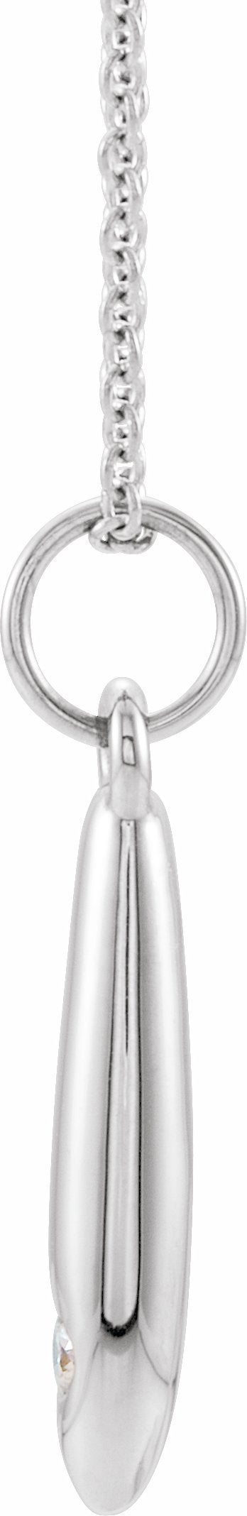 14K White .03 CTW Diamond Geometric 16-18 Necklace