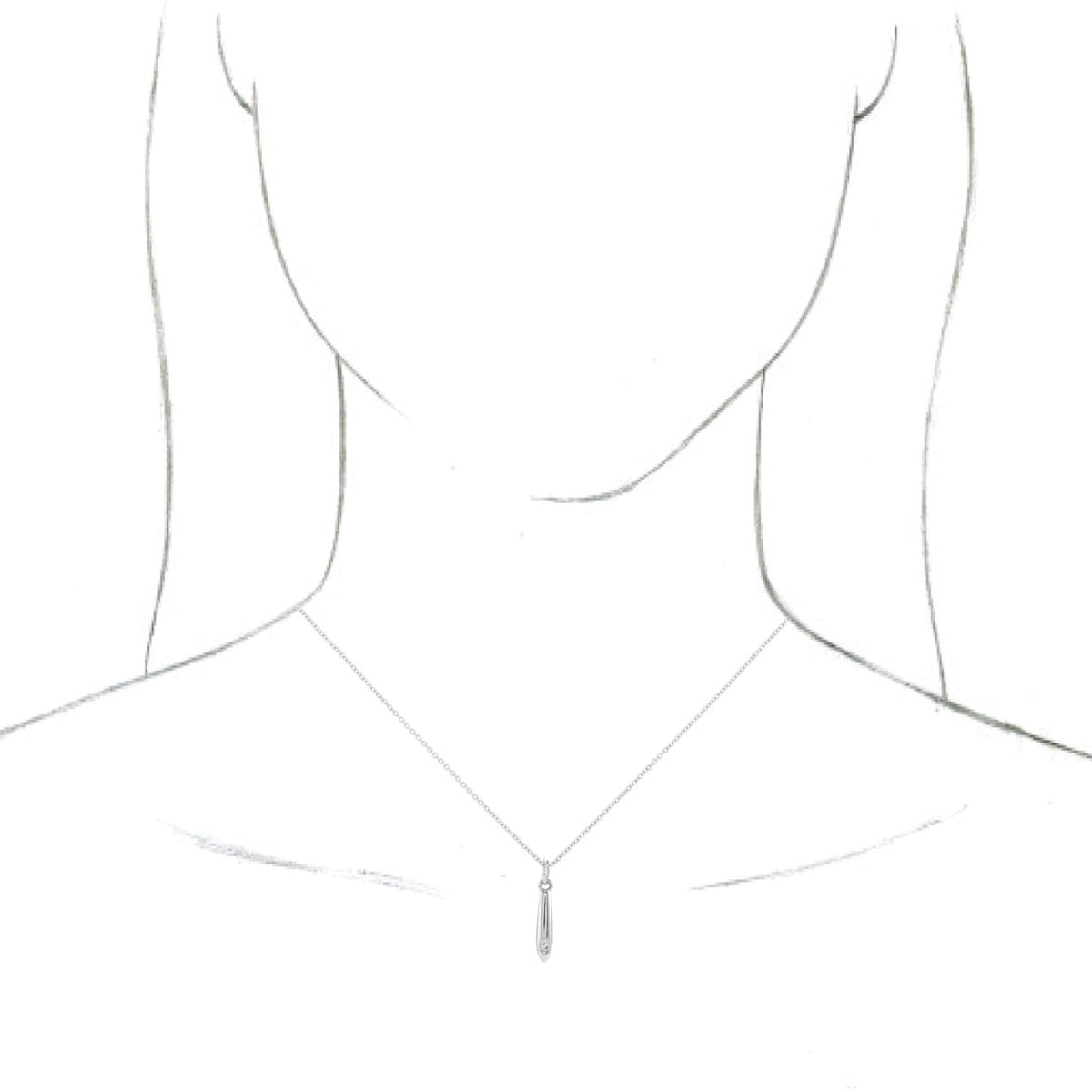 14K White .03 CTW Diamond Geometric 16-18 Necklace