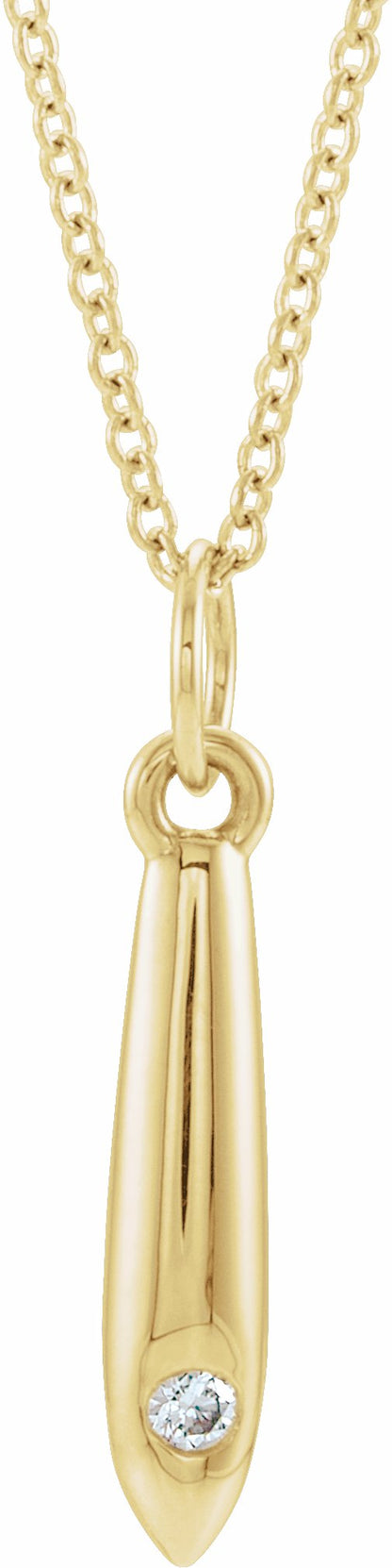 14K Yellow .03 CTW Diamond Geometric 16-18 Necklace