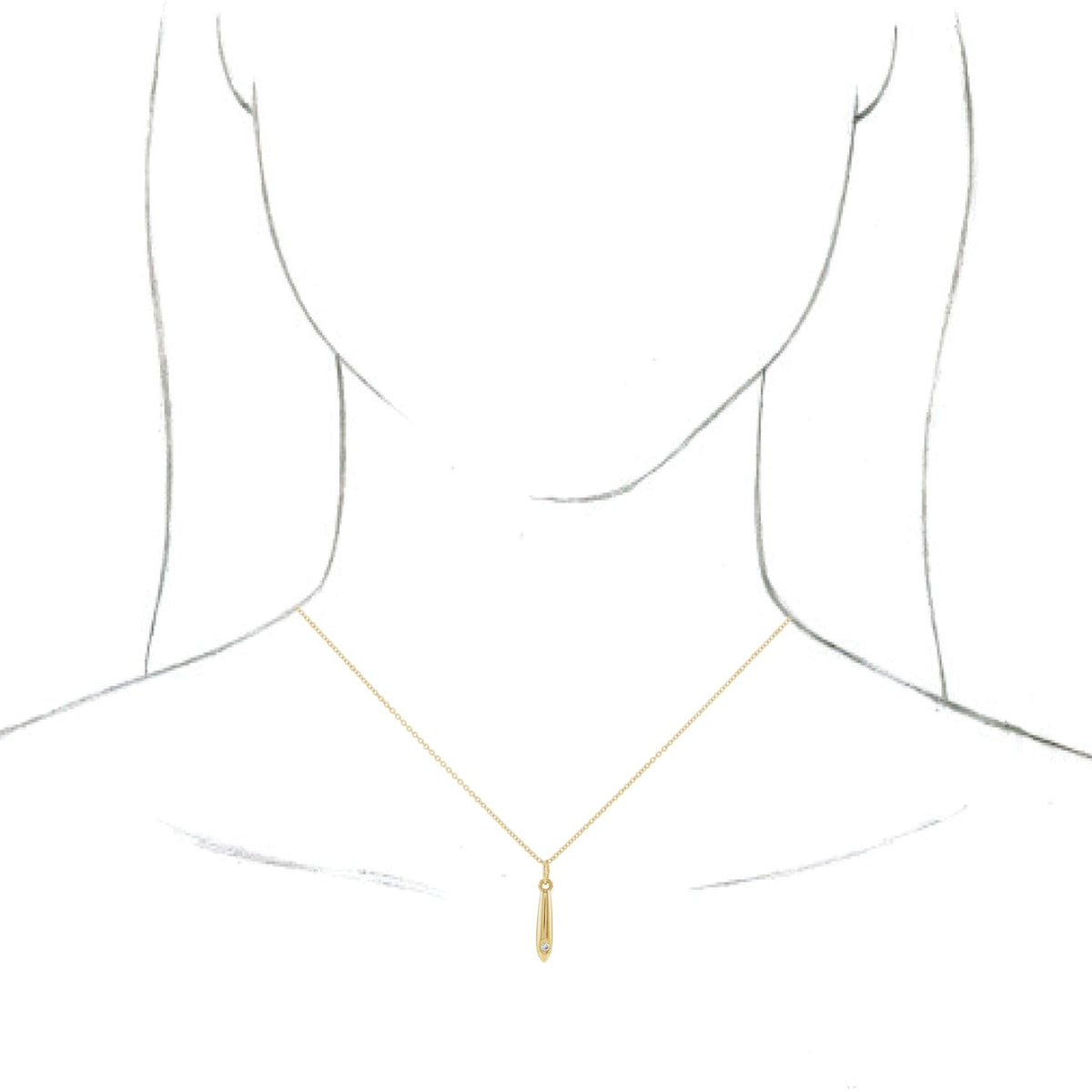 14K Yellow .03 CTW Diamond Geometric 16-18 Necklace