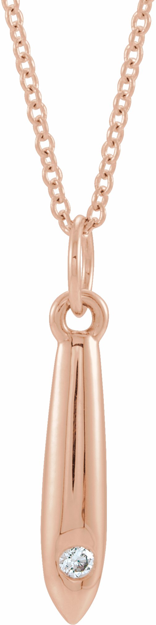 14K Rose .03 CTW Diamond Geometric 16-18 Necklace