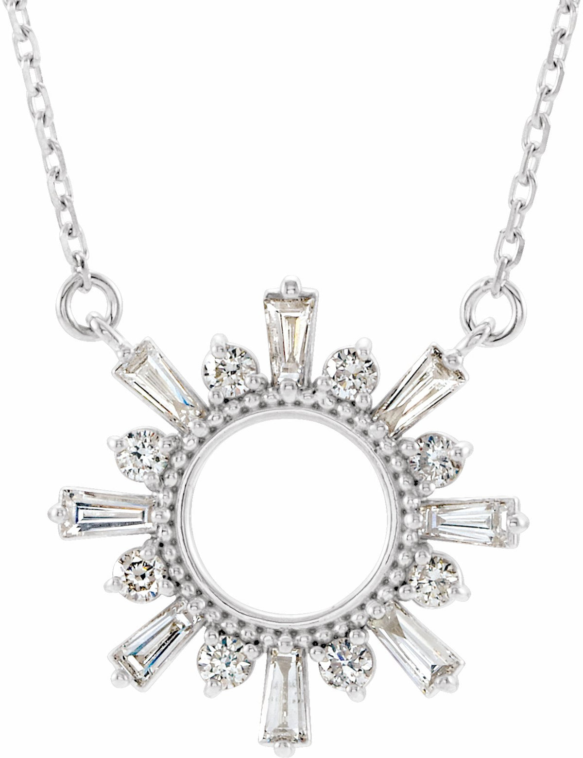 14K White 3/8 CTW Diamond Circle 18 Necklace