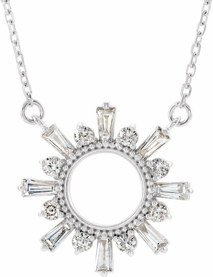 14K White 3/8 CTW Diamond Circle 18 Necklace