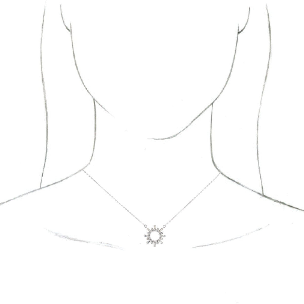 14K White 3/8 CTW Diamond Circle 18 Necklace